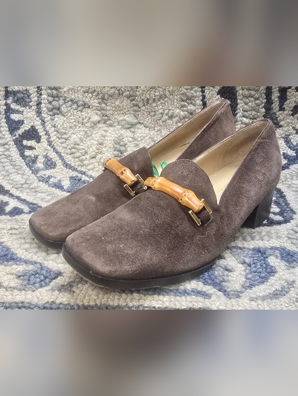 Gucci Brown Suede Loafers with Bamboo Horse Bit 5 1/2 B - Picture 2 of 13